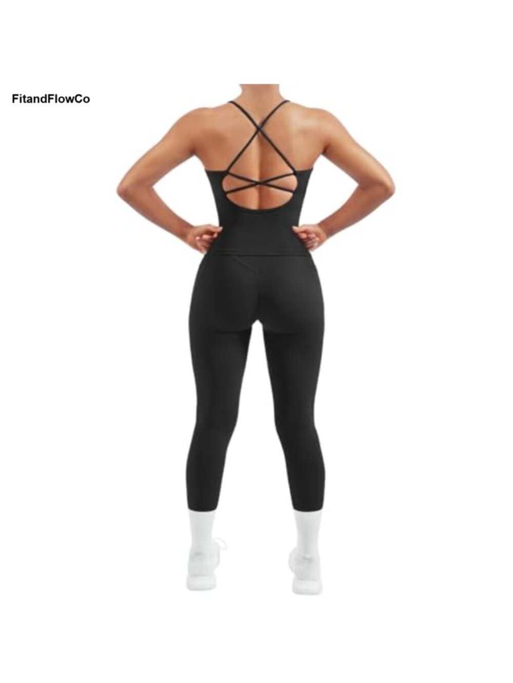 2 Piece Workout Set Padded Tank Top Tummy Control Leggings Gym Yoga